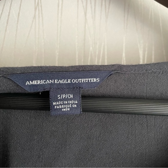 American Eagle Womens Shirt Size Small Embroidered Top Bell Sleeve Boho - Picture 5 of 8